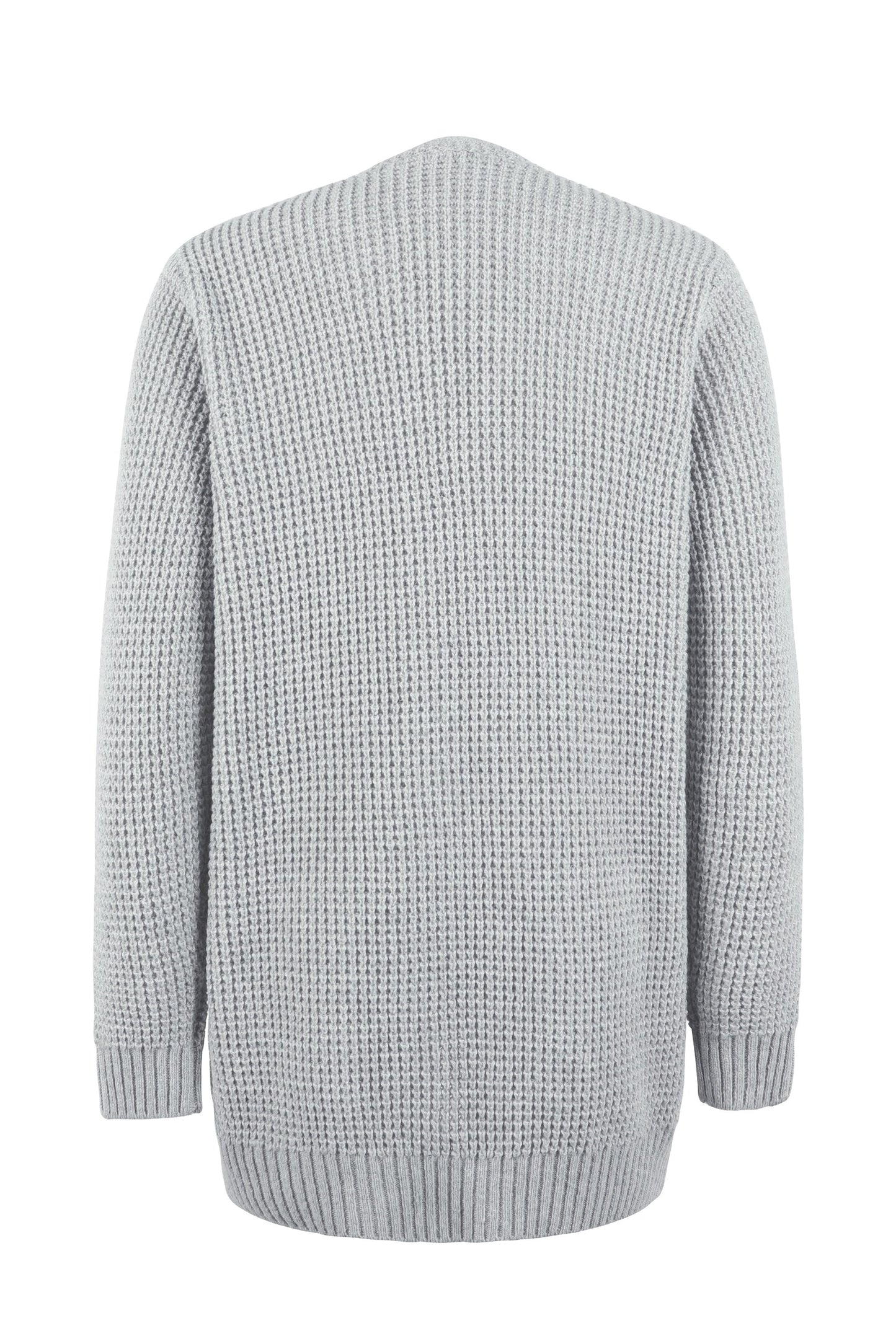 Damen-Cardigan Mit Langen Ärmeln, Taschen Und Offenem Frontdesign