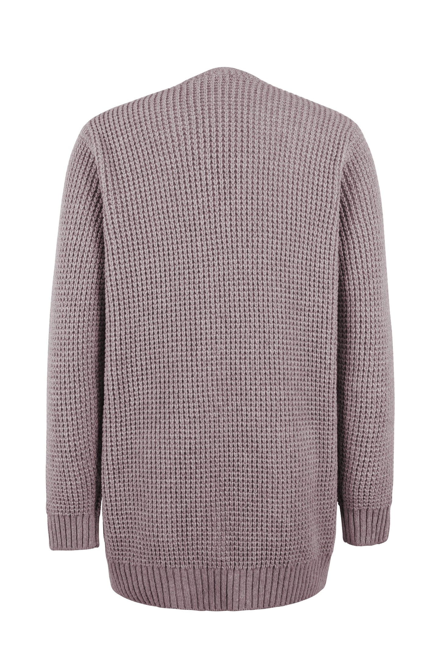 Damen-Cardigan Mit Langen Ärmeln, Taschen Und Offenem Frontdesign