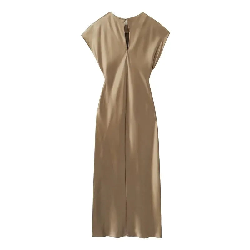 Elegantes Satin-Maxikleid