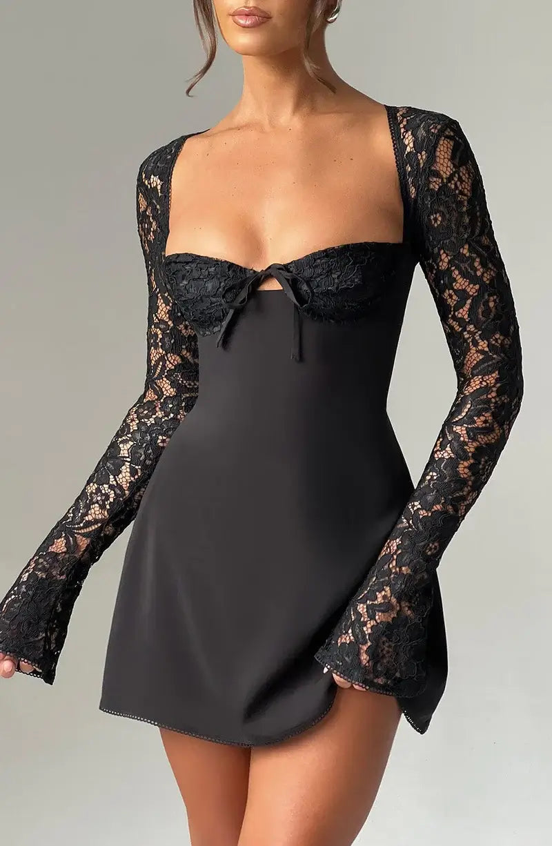 Minikleid Mit Spitzendetail