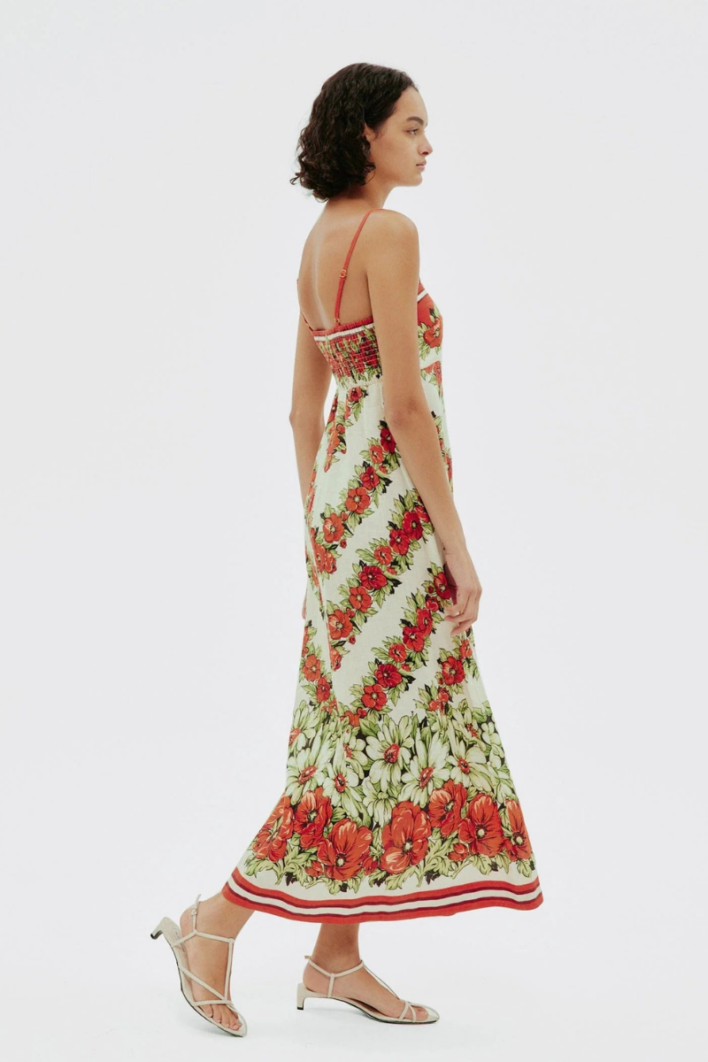 Maxikleid Mit Spaghettiträgern Und Blumenmuster