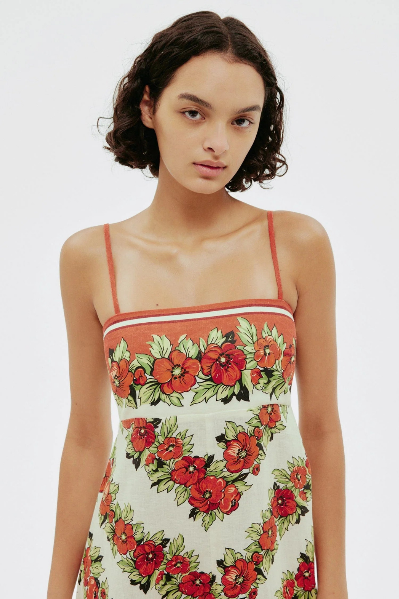 Maxikleid Mit Spaghettiträgern Und Blumenmuster