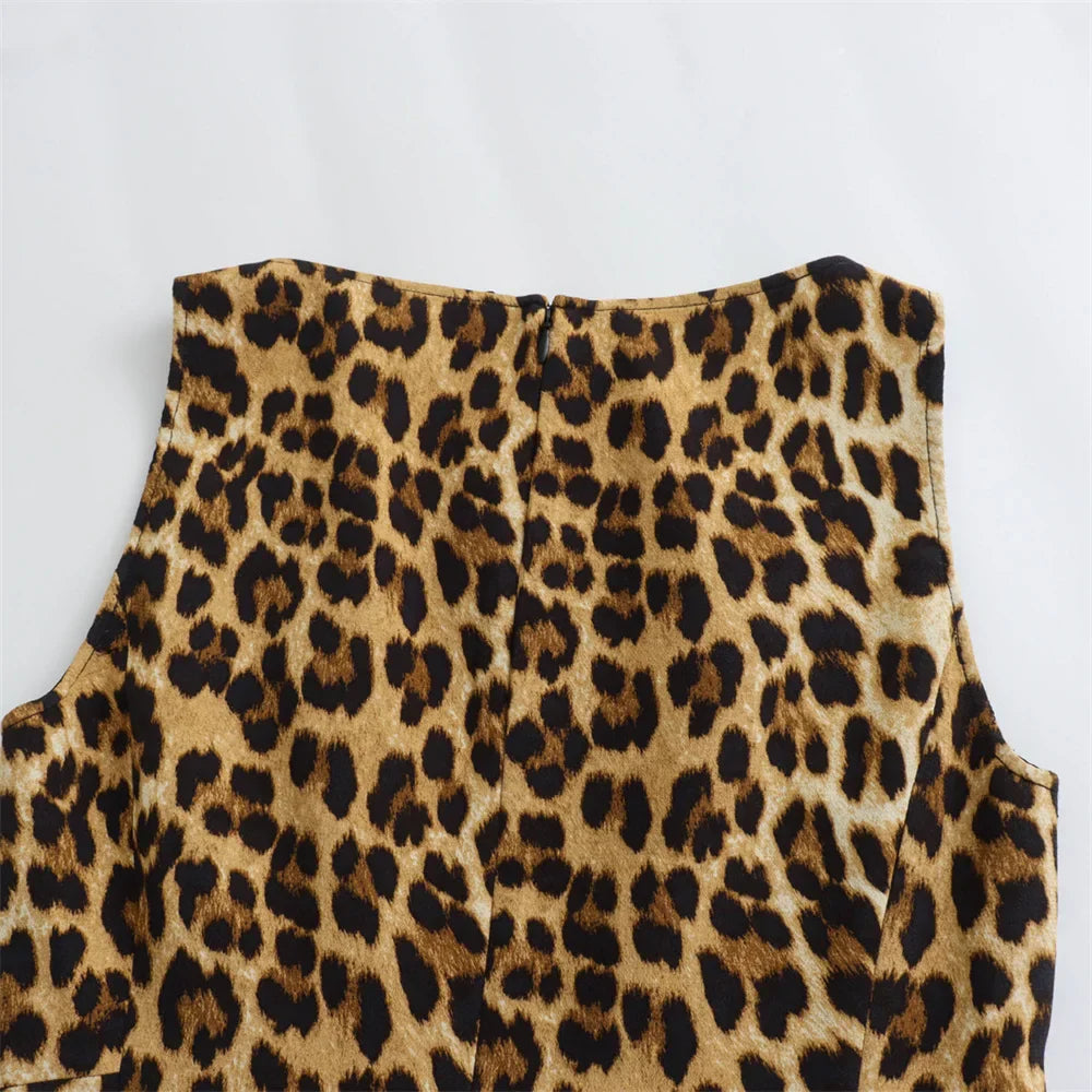 Ärmelloses Minikleid Mit Leopardenmuster