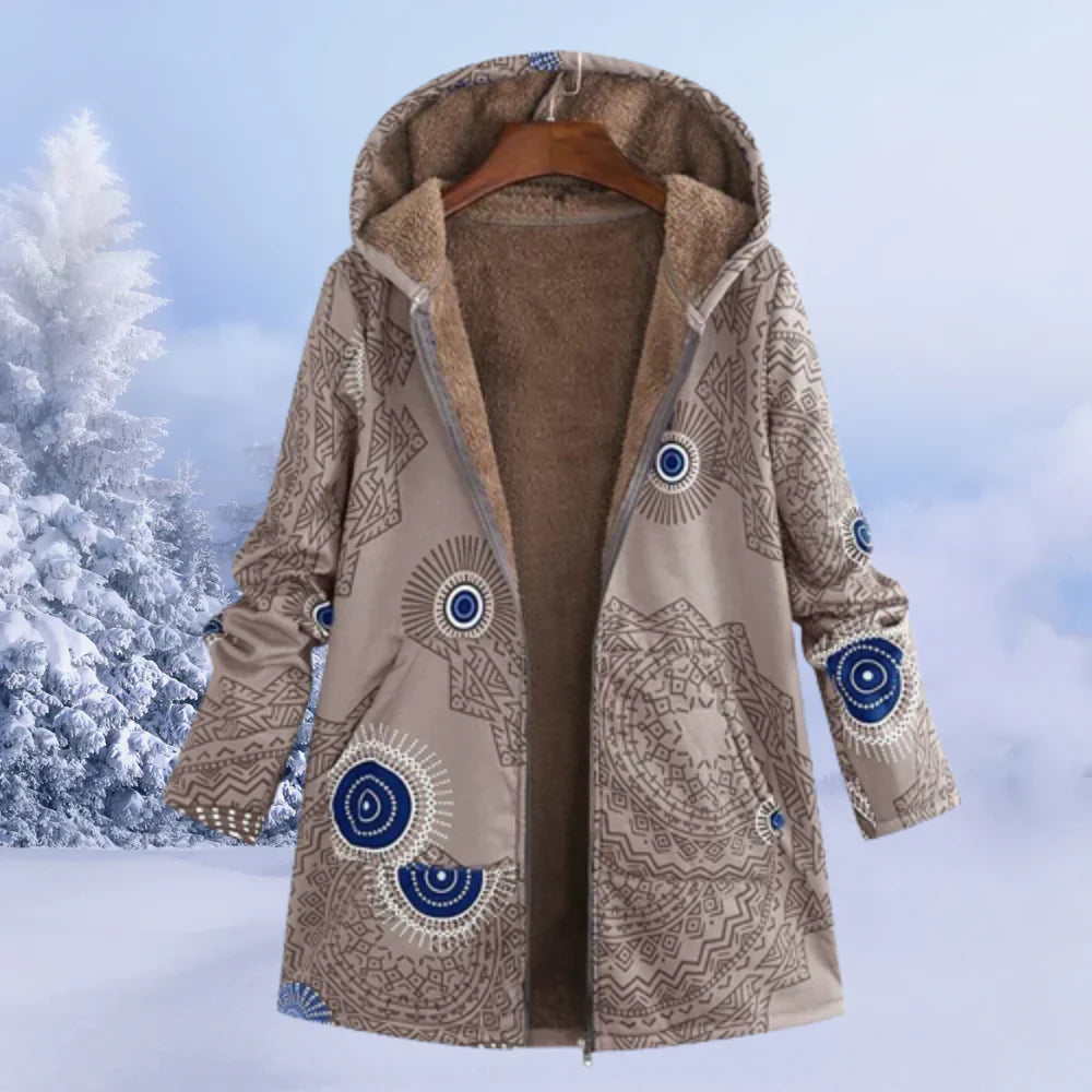 Eleganter Gemusterter Wintermantel