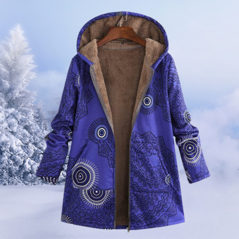Eleganter Gemusterter Wintermantel