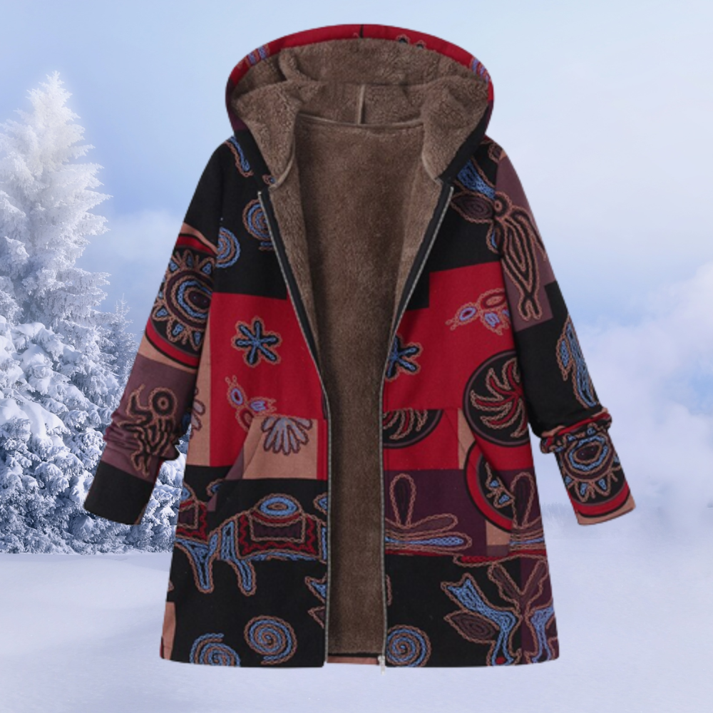 Eleganter Gemusterter Wintermantel