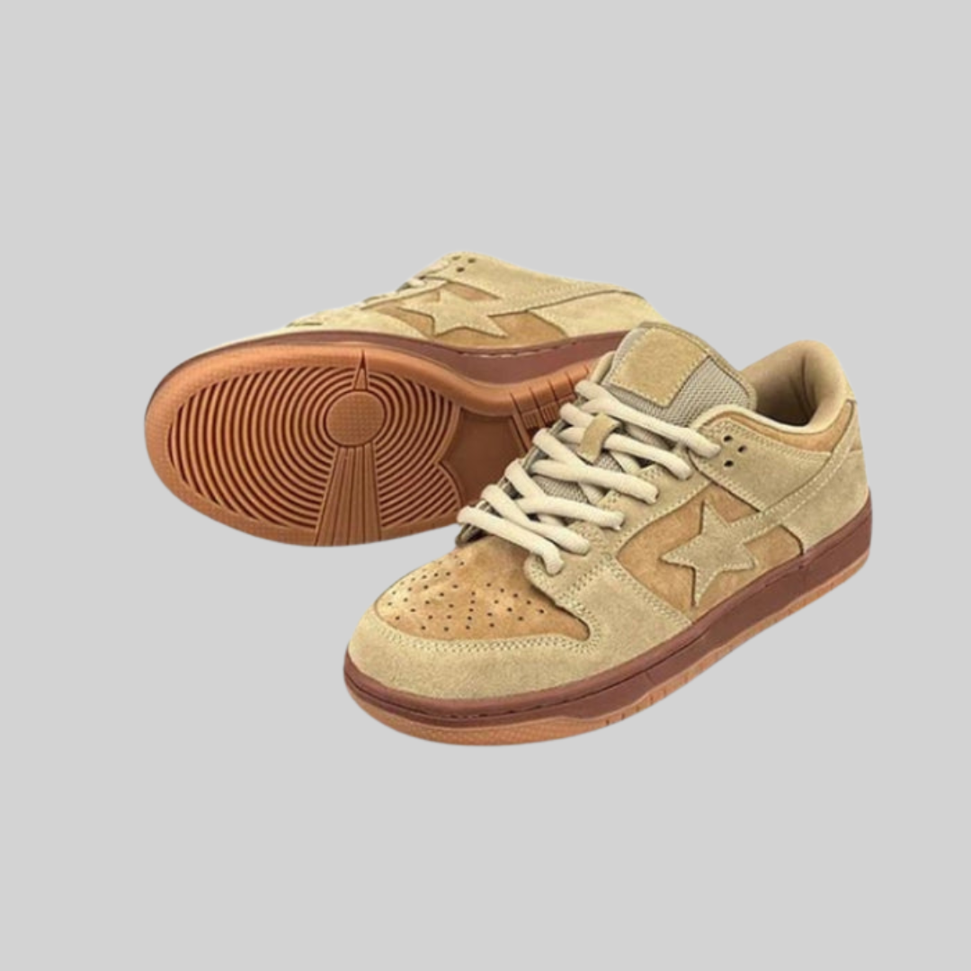 Sneaker – Vintage-Stil – Rosa Sternenmuster, Bequem Und Atmungsaktiv