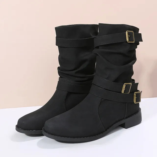 Elegante Stiefel Mit Schnallendetail