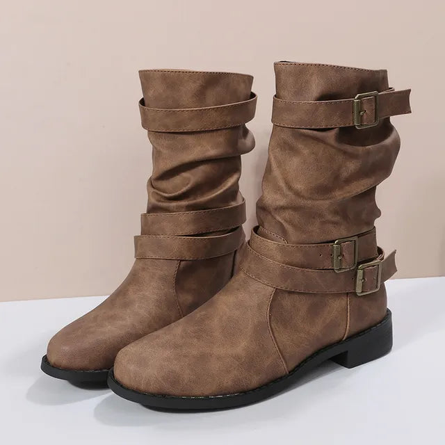 Elegante Stiefel Mit Schnallendetail