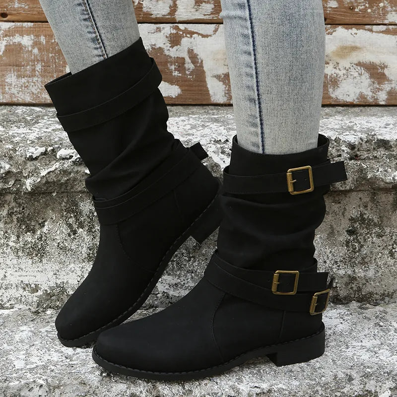 Elegante Stiefel Mit Schnallendetail