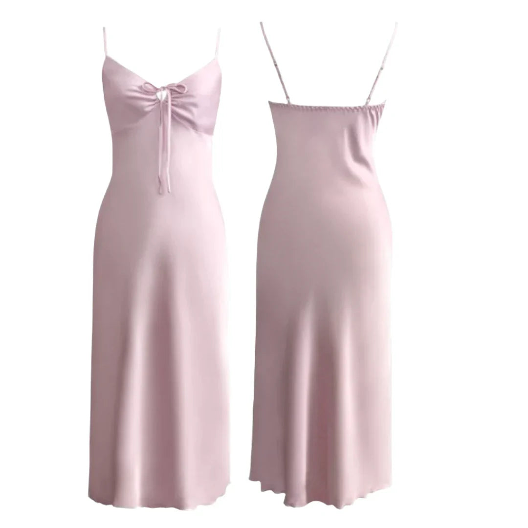 Rosa Maxikleid Mit Dünnen Trägern