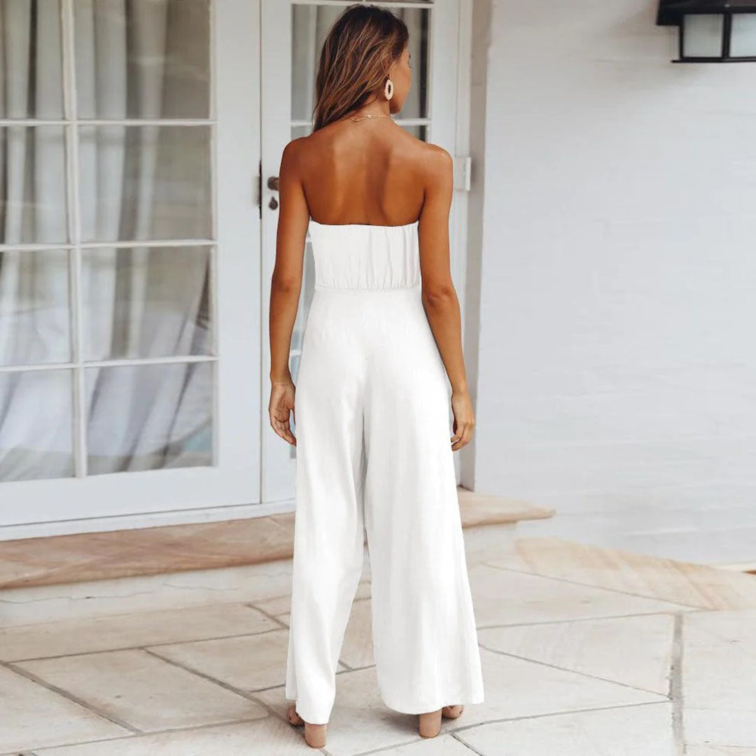Stylischer Jumpsuit Mit Bindeband İn Der Taille