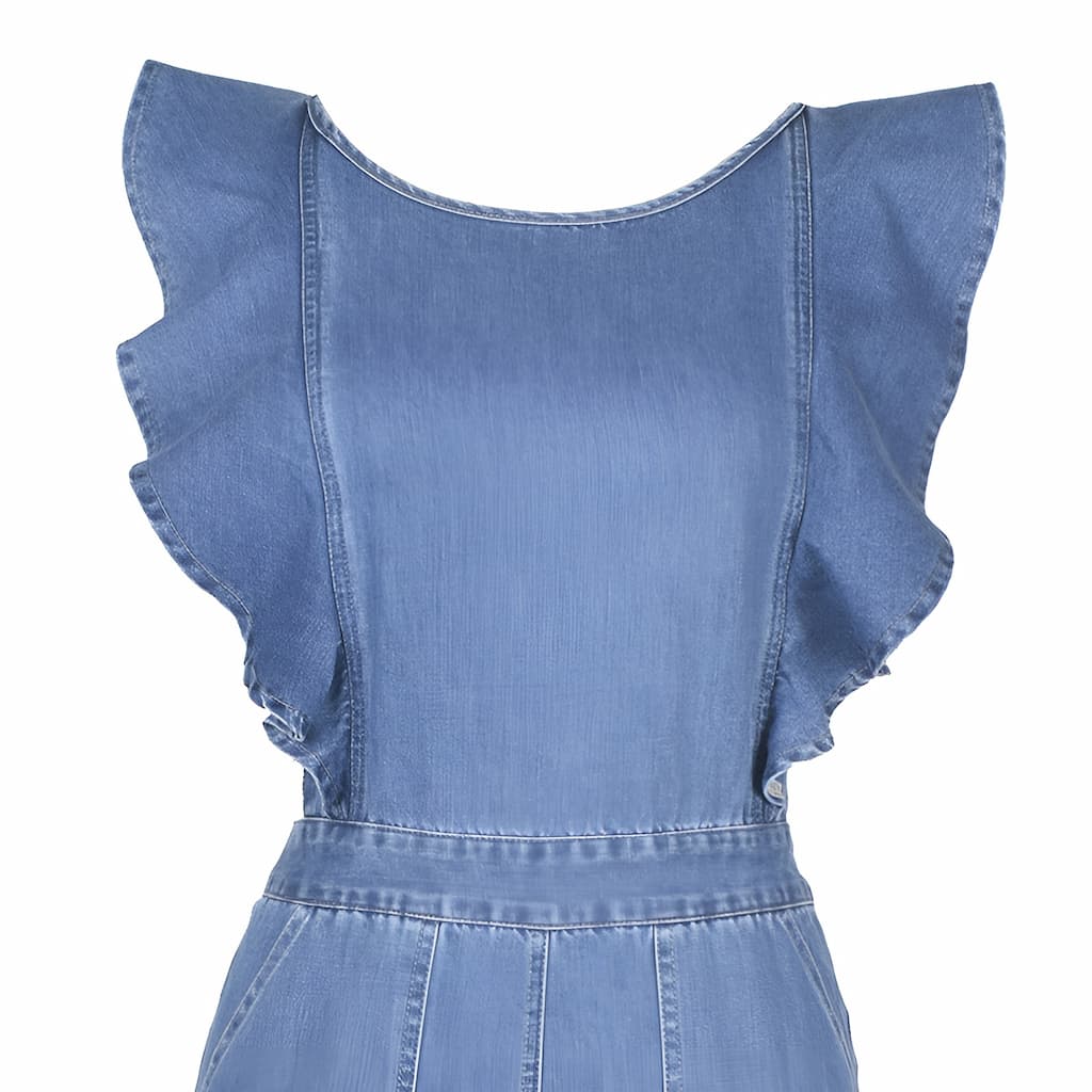 Jeans-Overall Mit Offenem Rückendetail