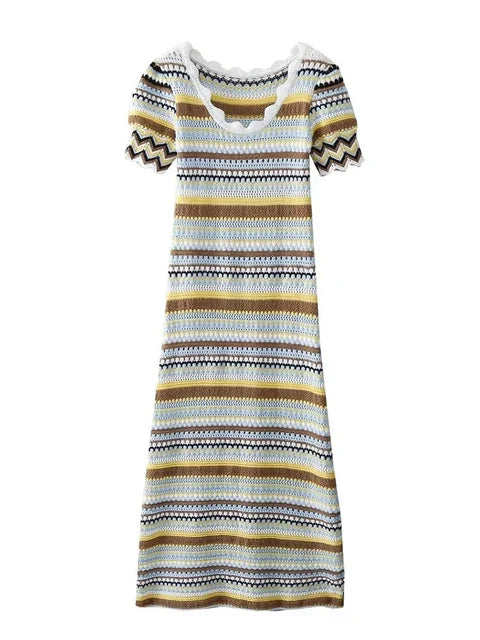 Sommerliches Kurzärmliges Midikleid