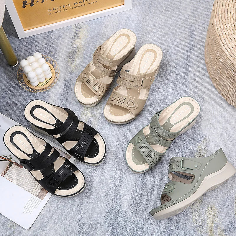 Keilabsatz-Slipper - Verstellbar - Sommer