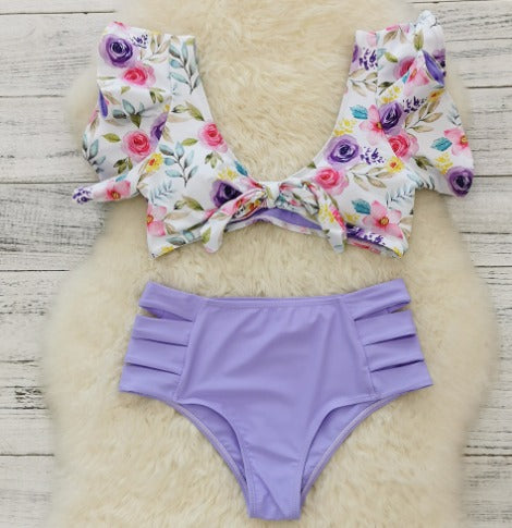 Bikini Mit Hoher Taille Und Stilvollem Muster