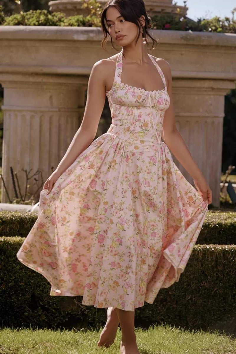 Neckholder-Midikleid İm Retro-Stil