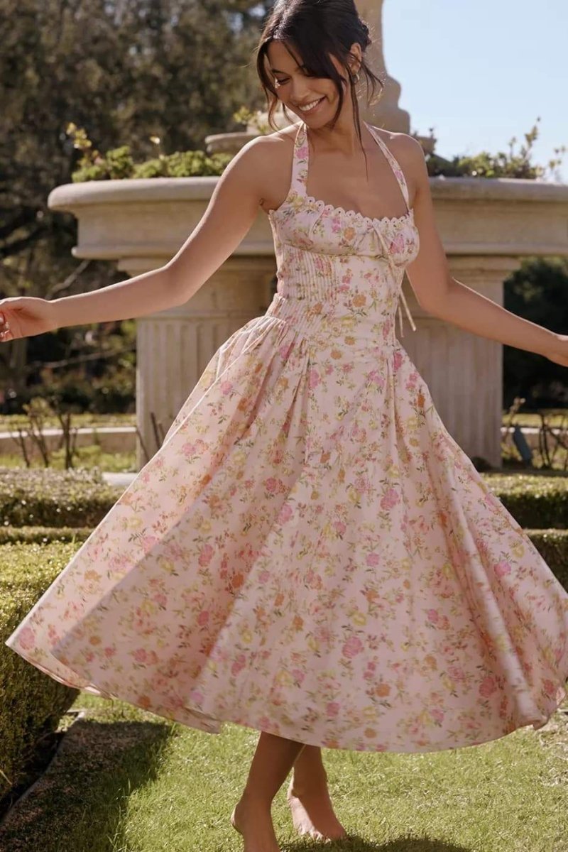 Neckholder-Midikleid İm Retro-Stil