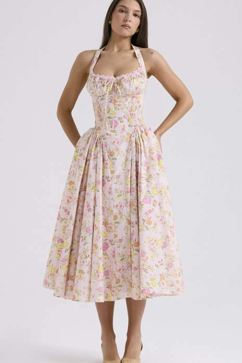 Neckholder-Midikleid İm Retro-Stil