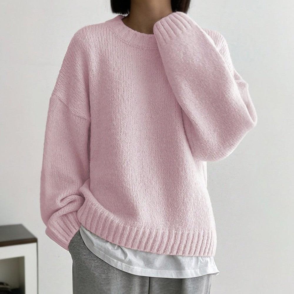 Stilvolles Design Eleganter Rosa Pullover