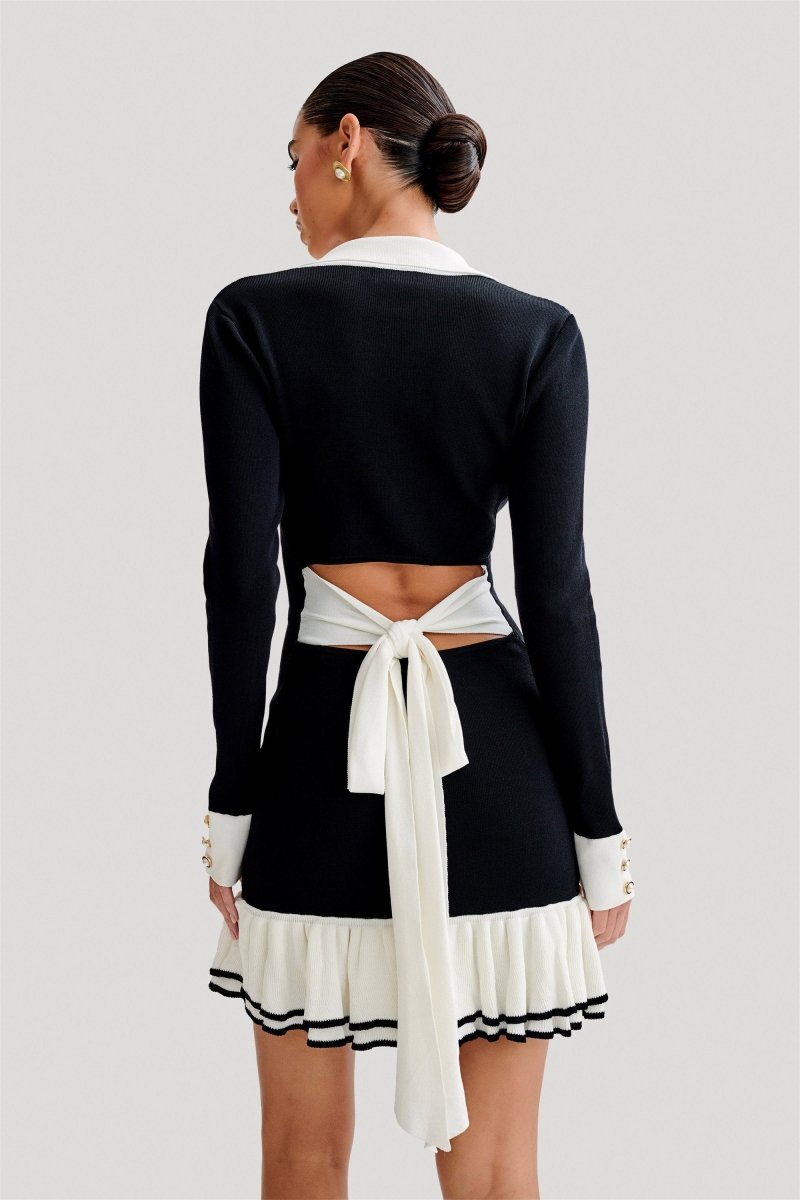Minikleid Mit Kontrastierender Schleife