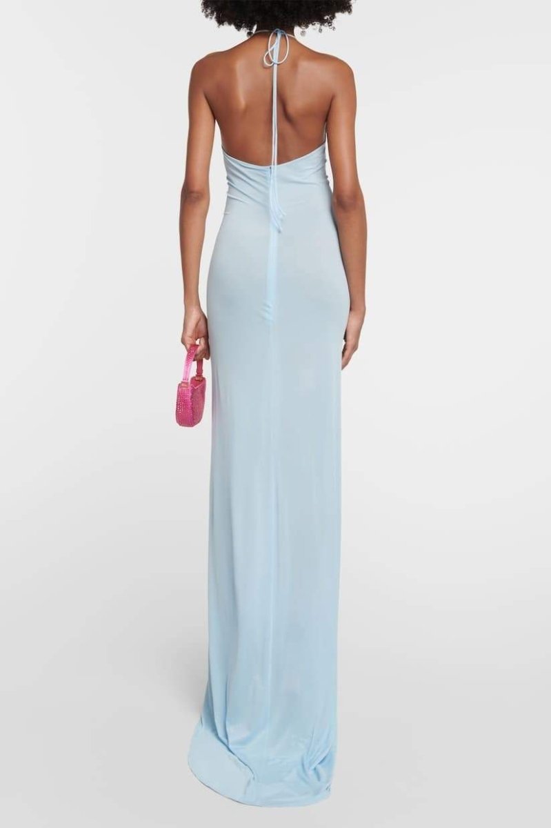 Neckholder-Maxikleid Mit Blumenapplikation