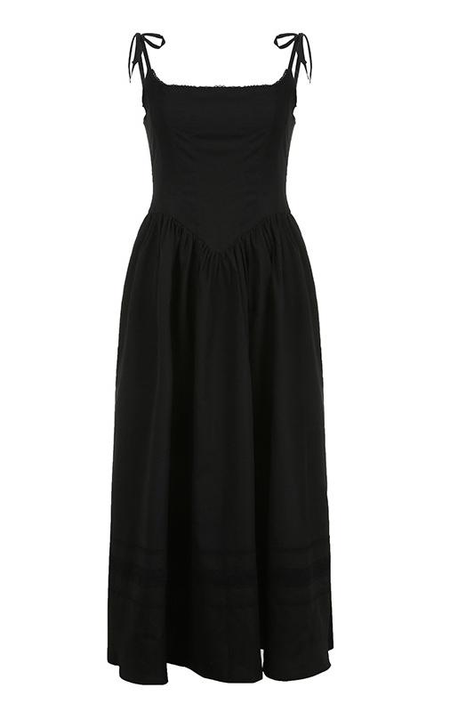 A-Linien-Kleid Mit Quadratischem Ausschnitt Und Spitzendetail