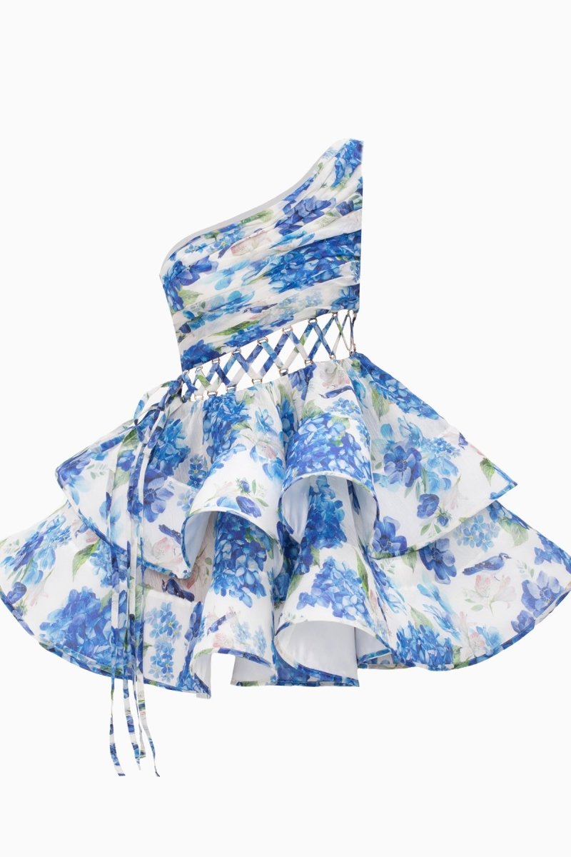 Minikleid Mit Blumenmuster Und Spitzendetails