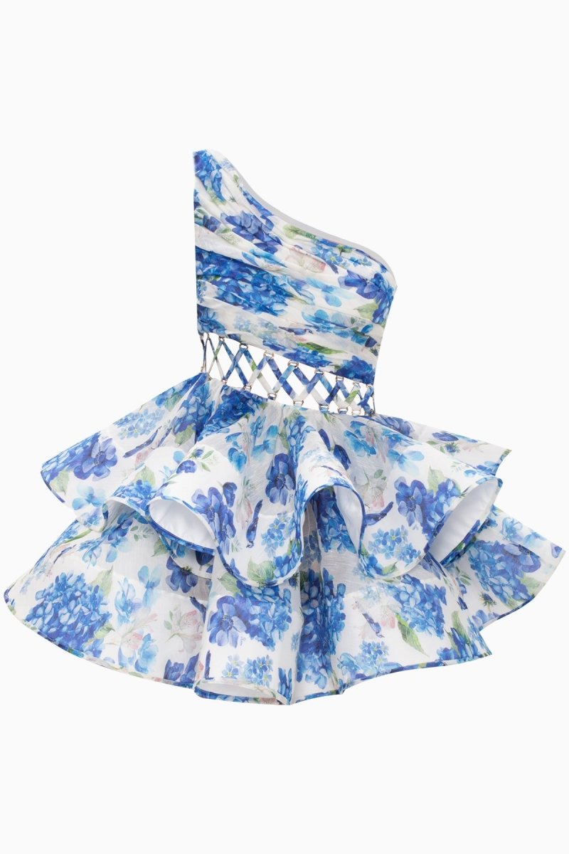 Minikleid Mit Blumenmuster Und Spitzendetails