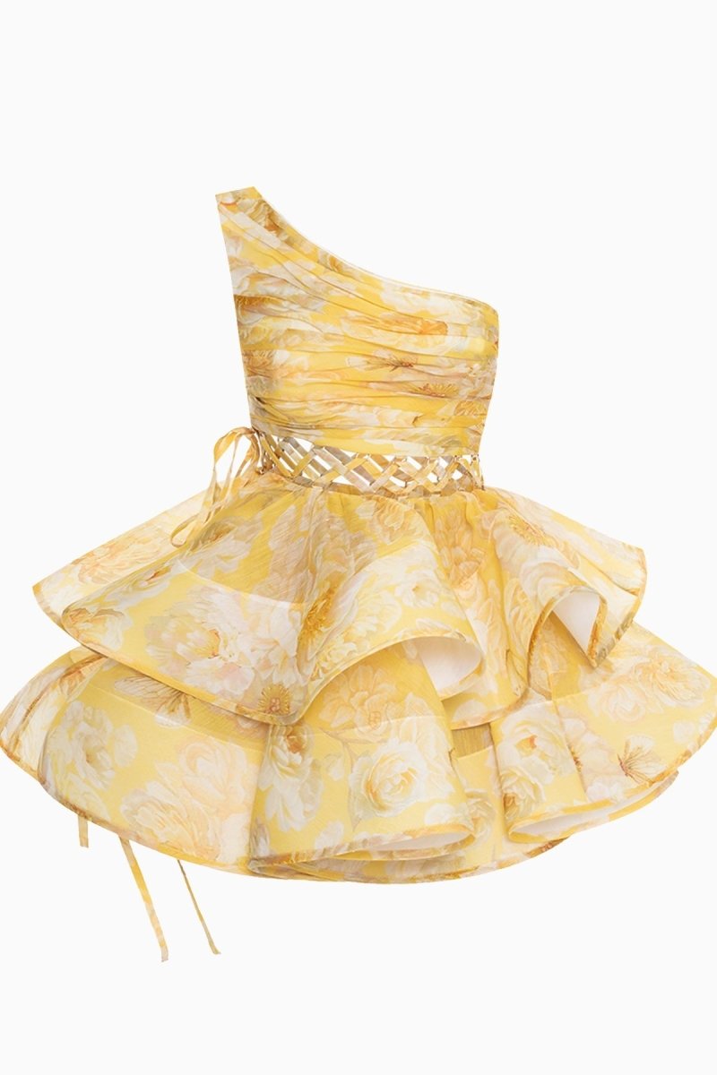 Minikleid Mit Blumenmuster Und Spitzendetails