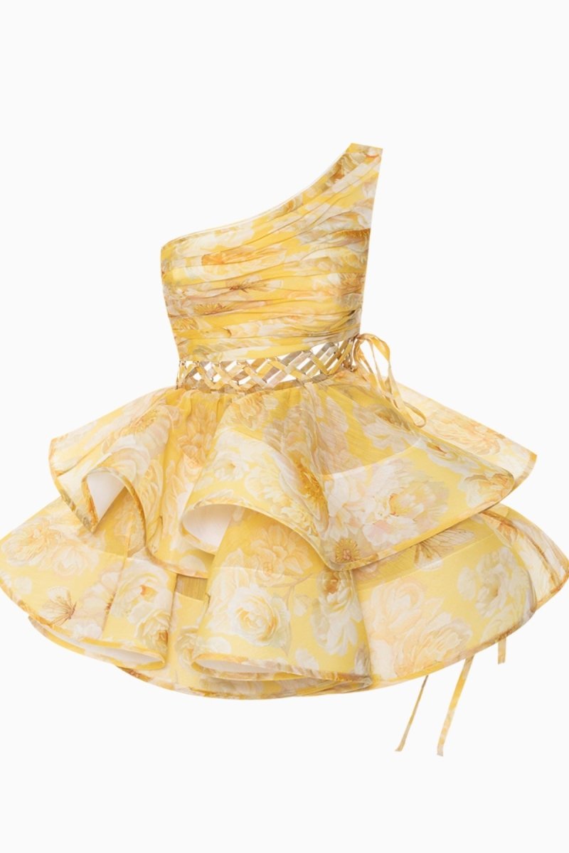Minikleid Mit Blumenmuster Und Spitzendetails