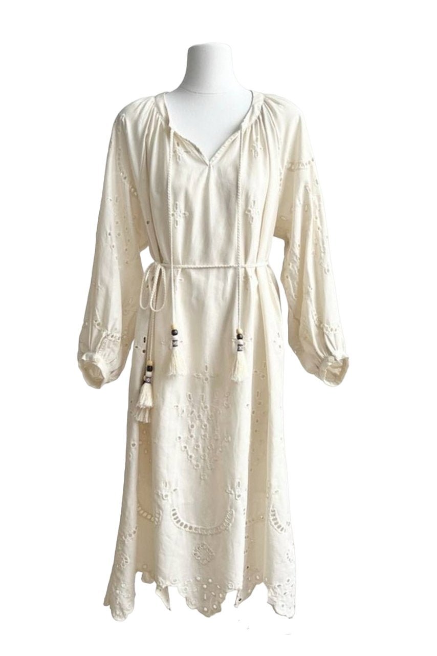 Besticktes Midikleid Aus Baumwolle