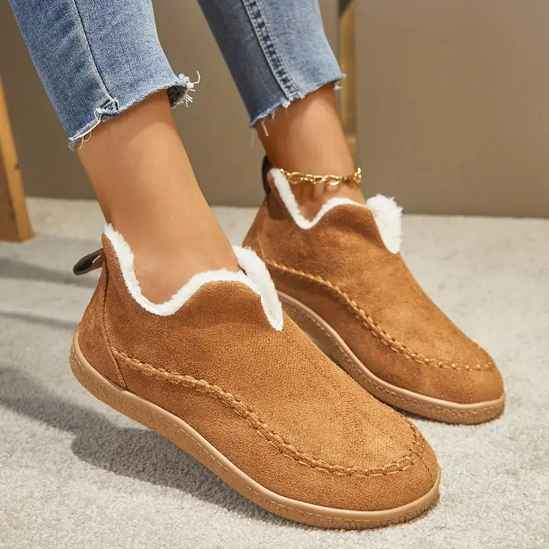 Stiefeletten Mit Runder Zehenpartie Und Fleecefutter