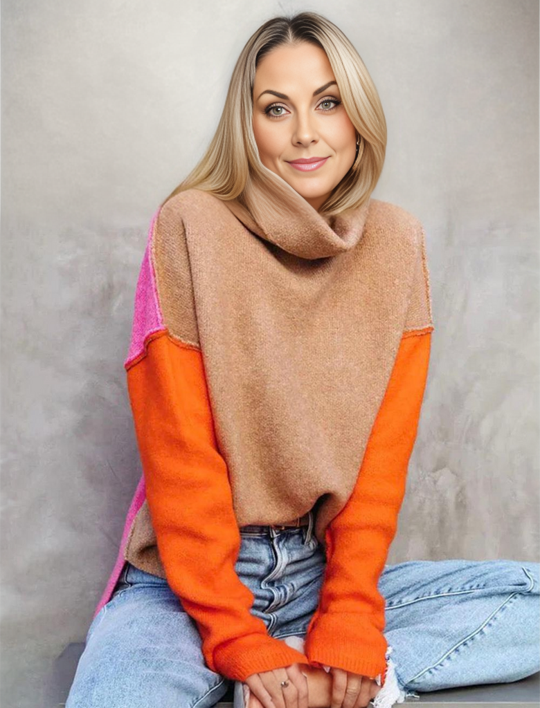 Wintertrend Color Block Pullover