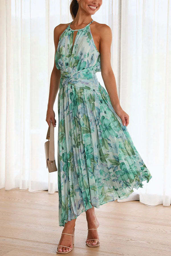 Elegantes Neckholder-Midikleid
