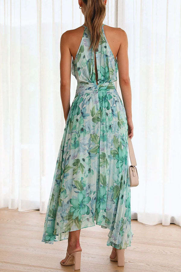Elegantes Neckholder-Midikleid