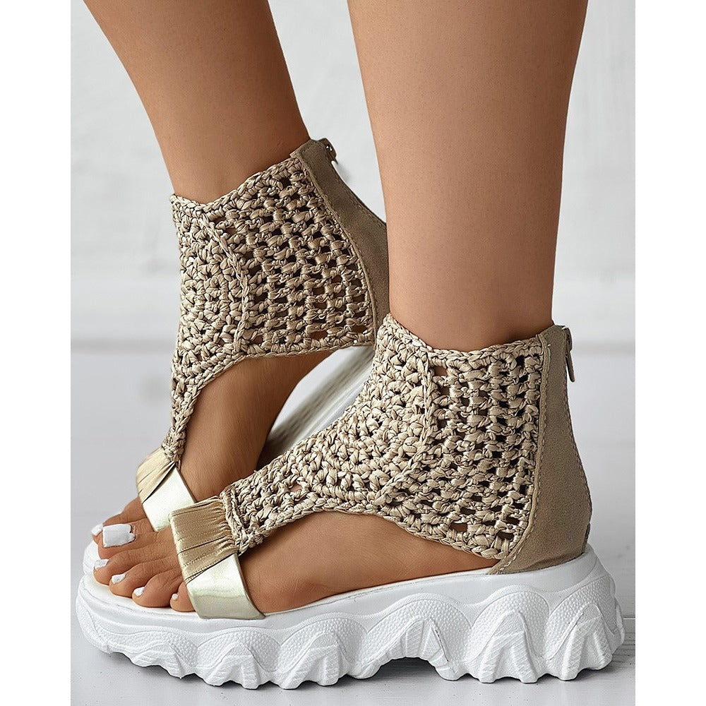 Elegante Stricksandalen