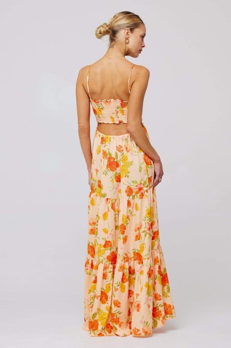 Lagen-Maxikleid Mit Blumendruck