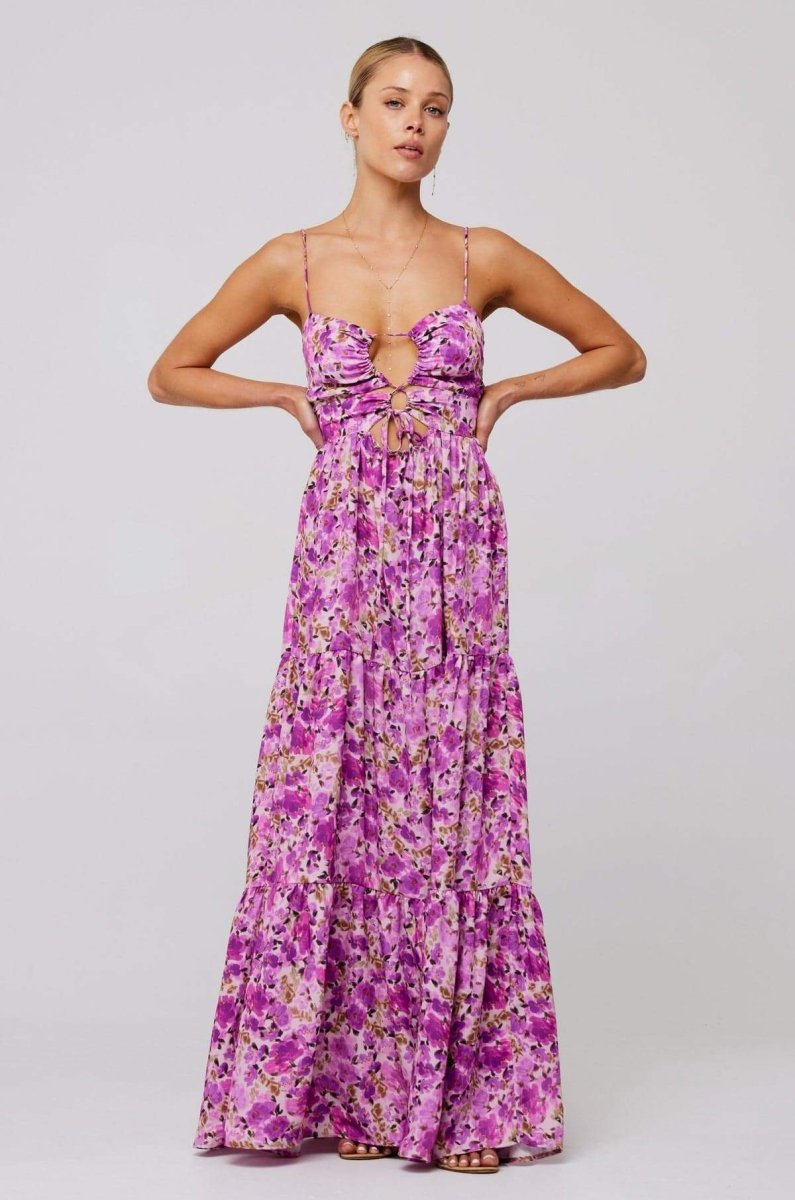 Lagen-Maxikleid Mit Blumendruck