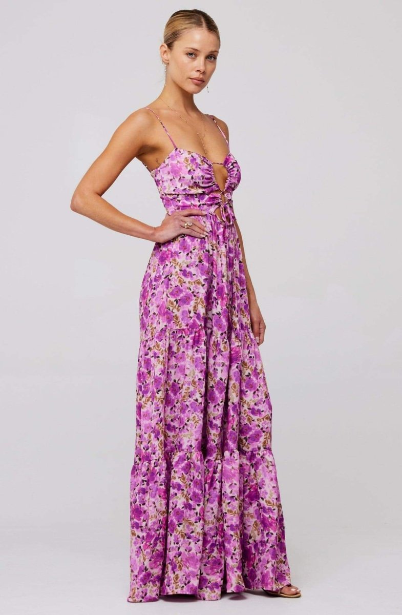Lagen-Maxikleid Mit Blumendruck