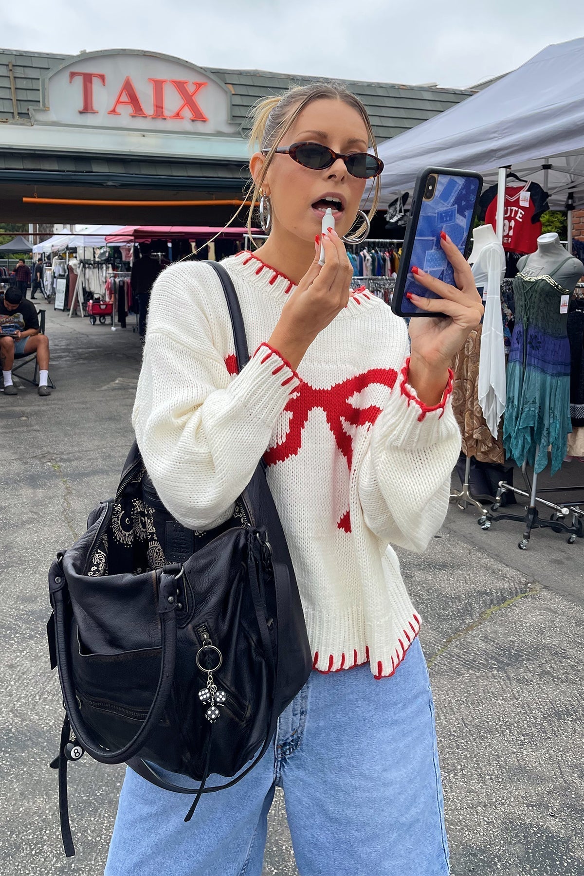 Strickpullover Mit Bändern Und Jacquardmuster