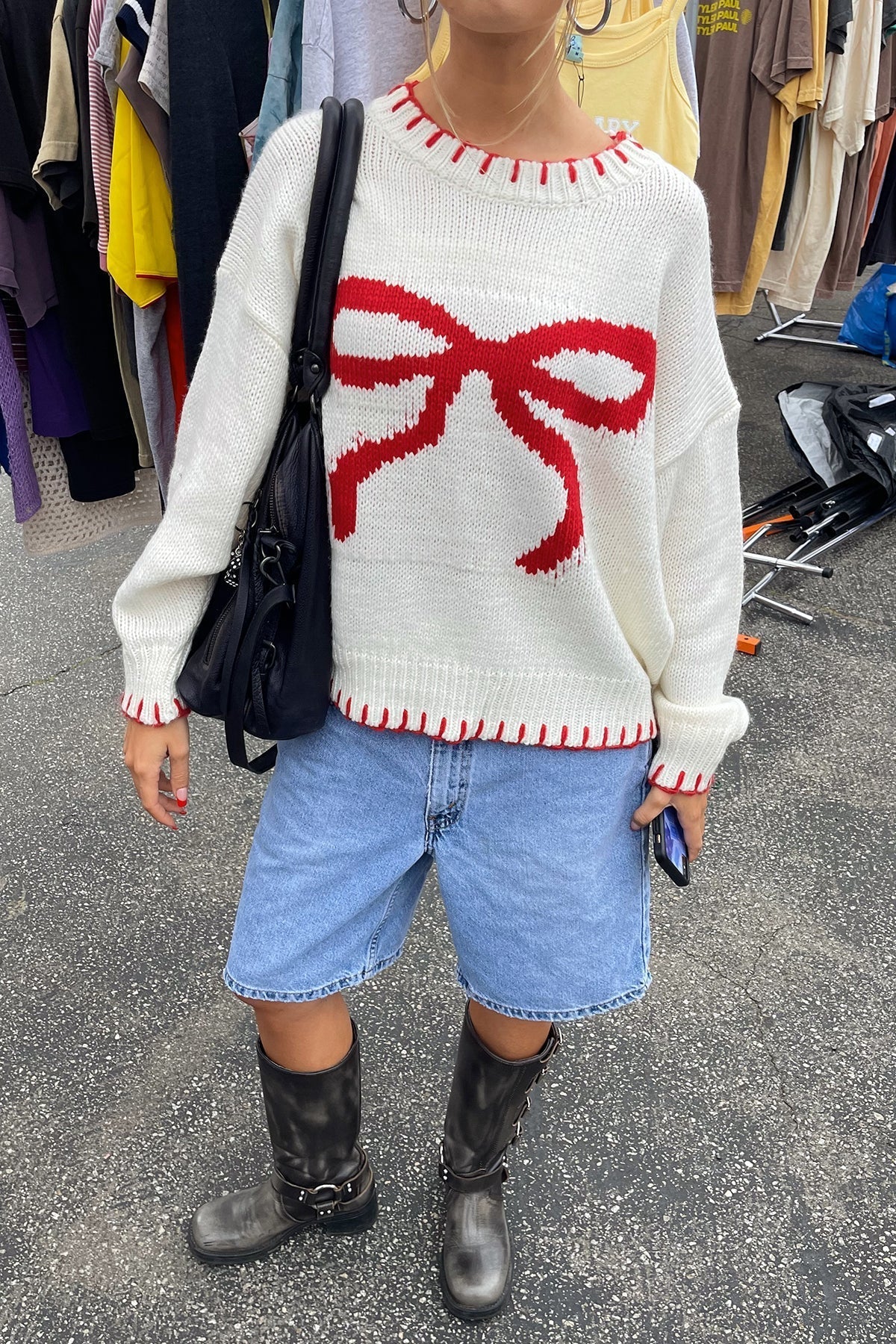 Strickpullover Mit Bändern Und Jacquardmuster