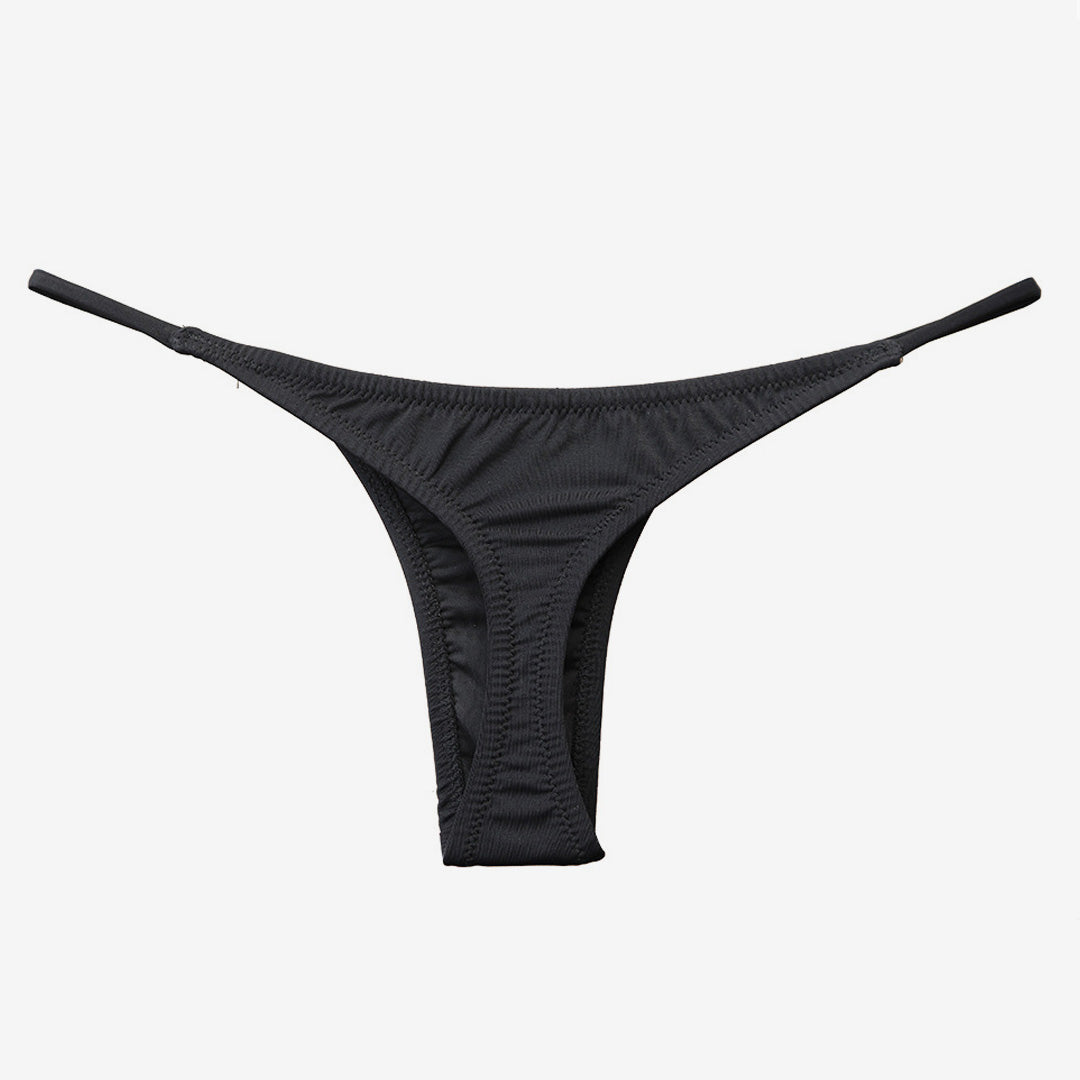Einfarbiges, Enges String-Bikinioberteil İm Brasilianischen Stil - Schwarz