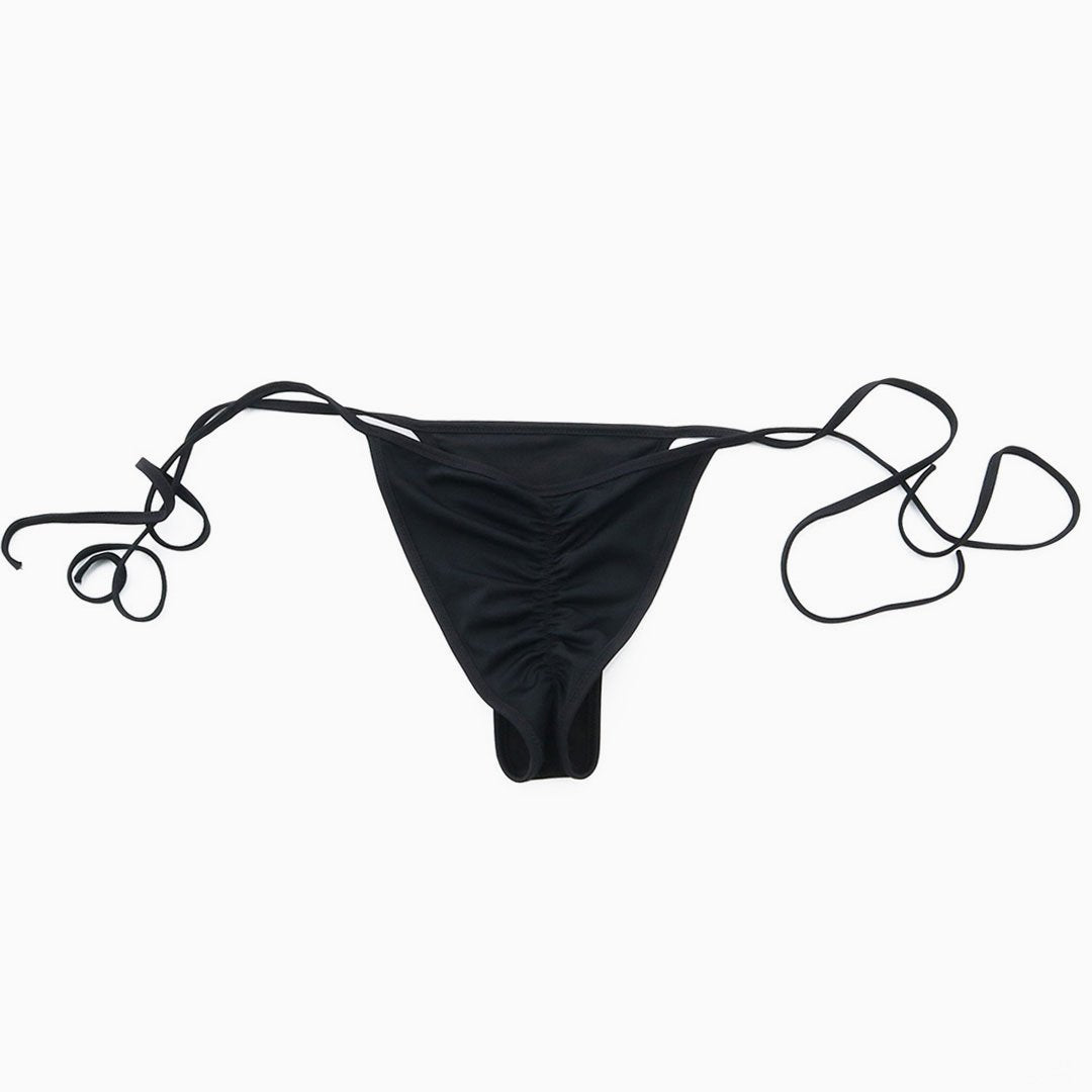 Brazilian Cut Bikinihose Mit Schnürung - Schwarz