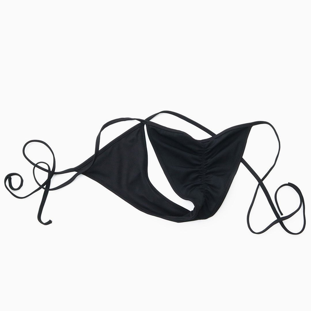 Brazilian Cut Bikinihose Mit Schnürung - Schwarz