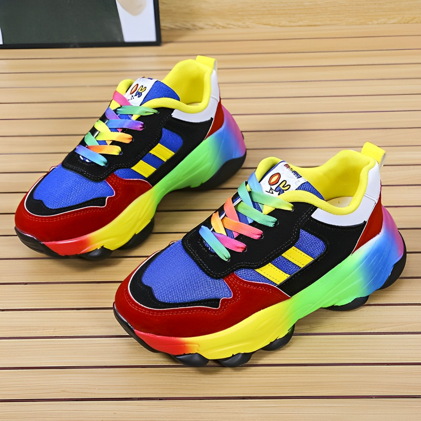 Mehrfarbige Designer-Sneaker Für Damen