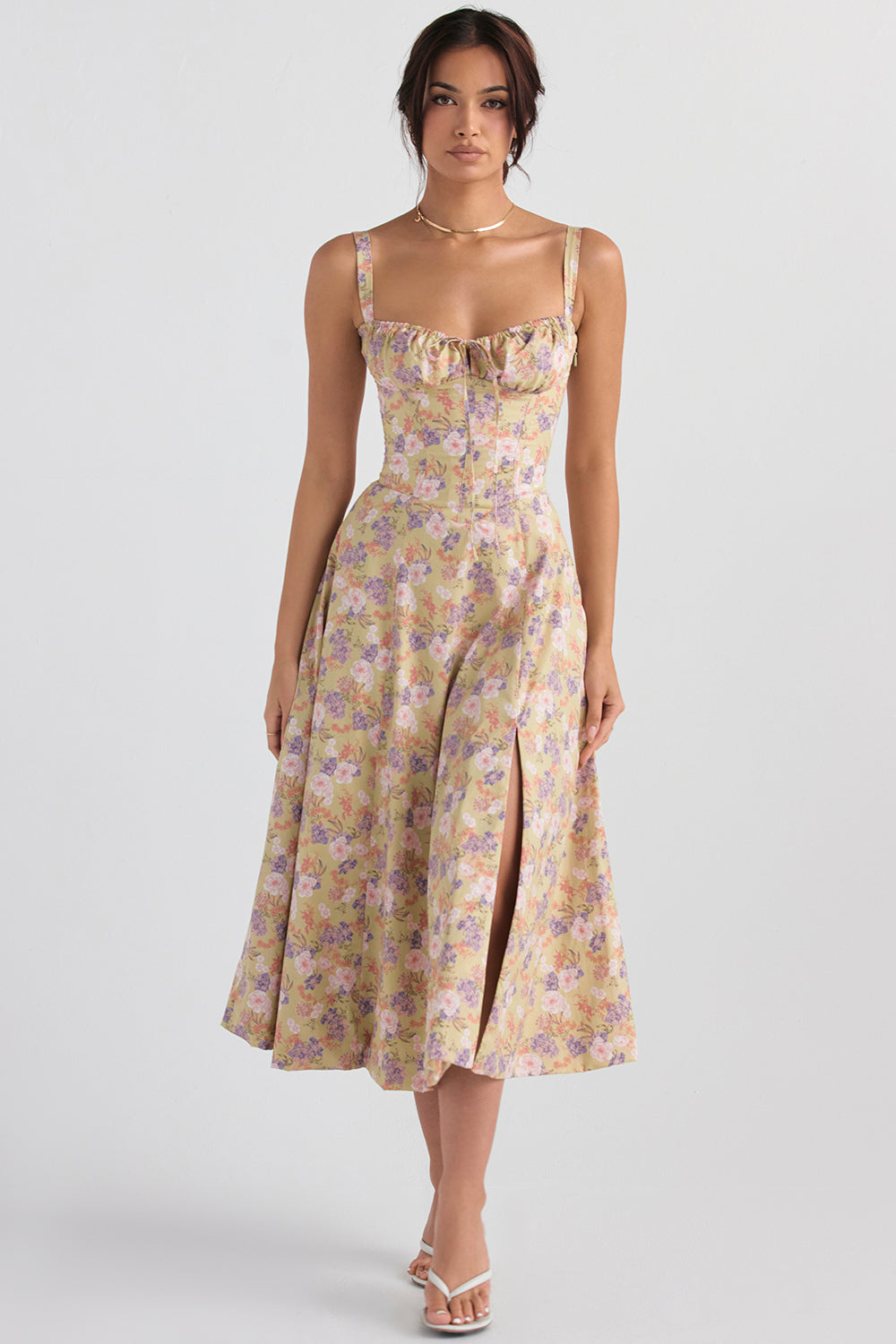 Kleid Mit Blumen-Corsagenmuster