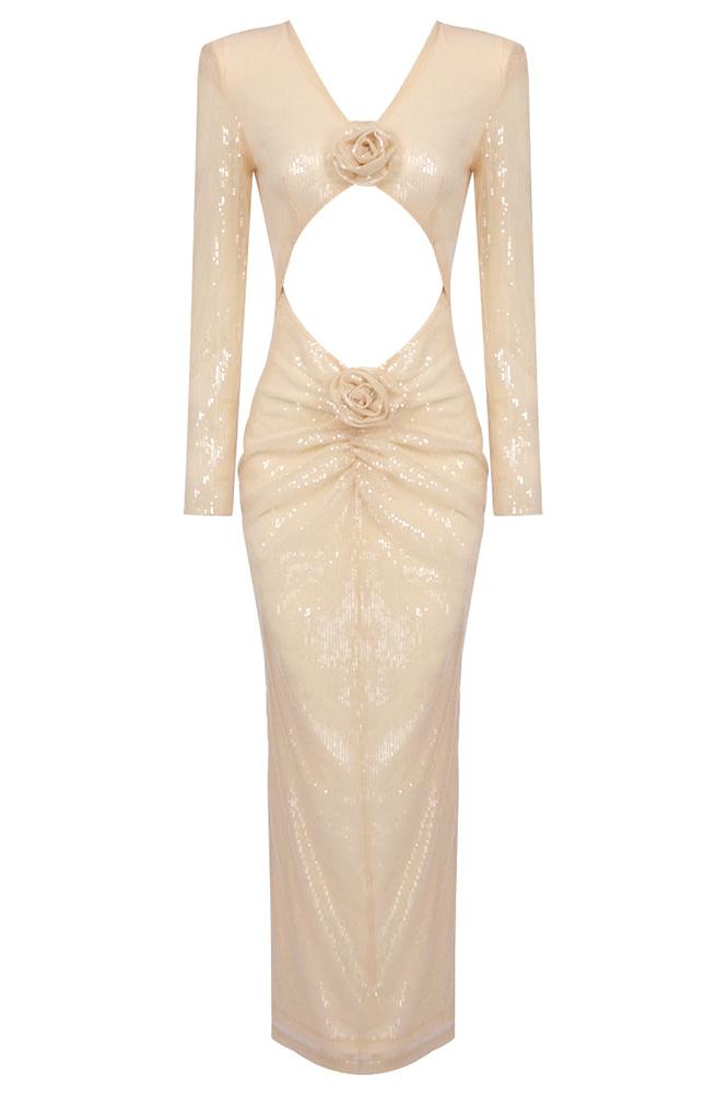 Paillettenkleid Mit Cut-Details