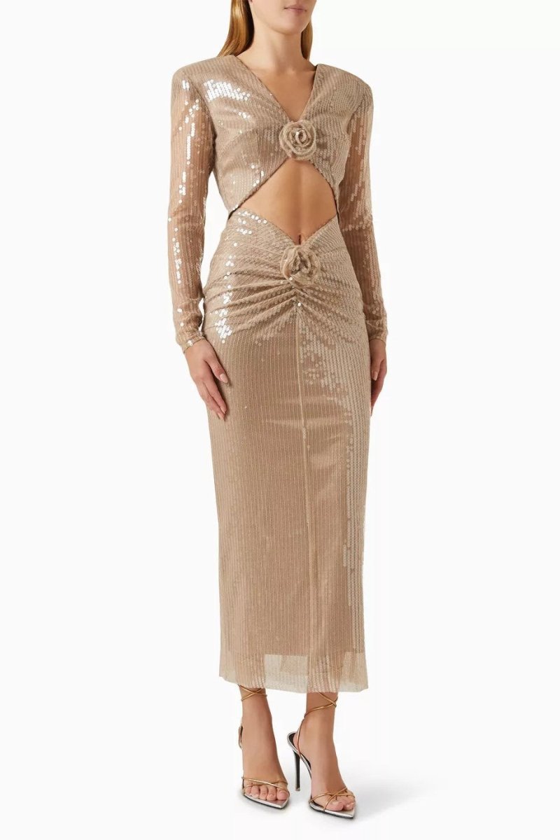 Paillettenkleid Mit Cut-Details