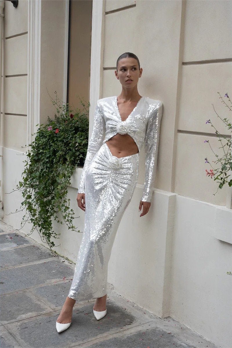 Paillettenkleid Mit Cut-Details